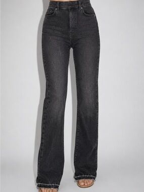 Zara Black High-Waist Flare Jeans
